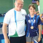Maria Clara Costa, medalha de ouro no Tênis de Mesa, categoria A (Sub 15)