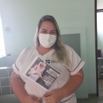 Uma das  funcionárias do Hospital de Queimadas na ação do Janeiro Branco