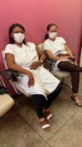 Pacientes aguardando para realização de mamografias