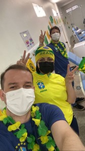 A equipe entrou no clima da Copa