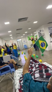A vibração num dos gols do Brasil