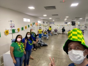 Pacientes, funcionários e acompanhantes entraram no clima da Copa