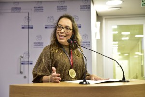 A Defensora Pública, Rivana Barreto Ricarte de Oliveira, durante seu discurso