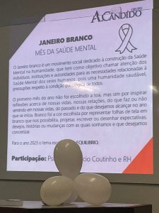 Slide apresentado sobre o Janeiro Branco