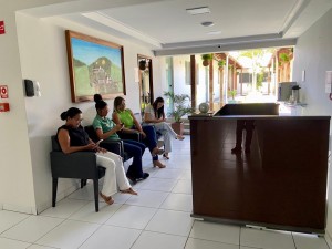 Recepção do posto de coleta no prédio da Asplan